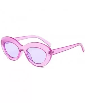 Sunglasses Oval Sunglasses Men and women Fashion Retro Sunglasses - Purple - C418LK4N67W $5.42 Sport