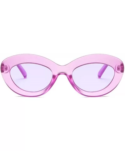 Sunglasses Oval Sunglasses Men and women Fashion Retro Sunglasses - Purple - C418LK4N67W $5.42 Sport