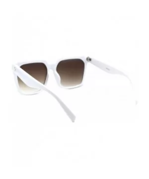 Gold Studded Sunglasses Womens Oversized Square Fashion Shades UV 400 - White (Brown Gradient) - CU18XUYG7TK $7.72 Square