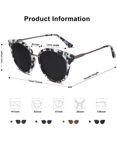 Polarized Lens Round Mens Womens Sunglasses Metal Frame MOMENT SJ1110 - C2 Grey Tortoise Frame/Grey Lens - CX18LALM6ZI $25.07...