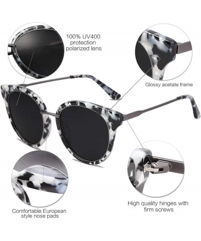 Polarized Lens Round Mens Womens Sunglasses Metal Frame MOMENT SJ1110 - C2 Grey Tortoise Frame/Grey Lens - CX18LALM6ZI $25.07...