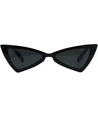 Womens Squared Triangle Gothic Retro Cat Eye Plastic 20s Sunglasses - All Balck - CX180K84YHS $8.91 Cat Eye