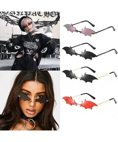 Sunglasses for Women Funny Bat Shape Retro Sunglasses Glasses Eyewear Shades Vintage Irregular Unisex - Silvera - C41906NL97K...