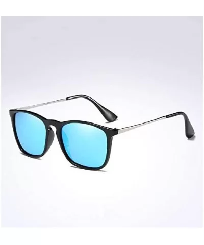 Fashion Square Sunglasses Polarized Men Women Vintage Driving Sun glasses - Blue - CL197HXRZI5 $6.17 Rectangular