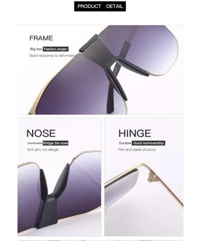 Unisex Square Oversized Sunglasses for Women Men UV Protection Fashion Large Frame Metal Frame - C6 - CA198W2K4RZ $6.26 Overs...