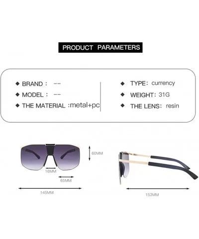 Unisex Square Oversized Sunglasses for Women Men UV Protection Fashion Large Frame Metal Frame - C6 - CA198W2K4RZ $6.26 Overs...