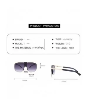 Unisex Square Oversized Sunglasses for Women Men UV Protection Fashion Large Frame Metal Frame - C6 - CA198W2K4RZ $6.26 Overs...