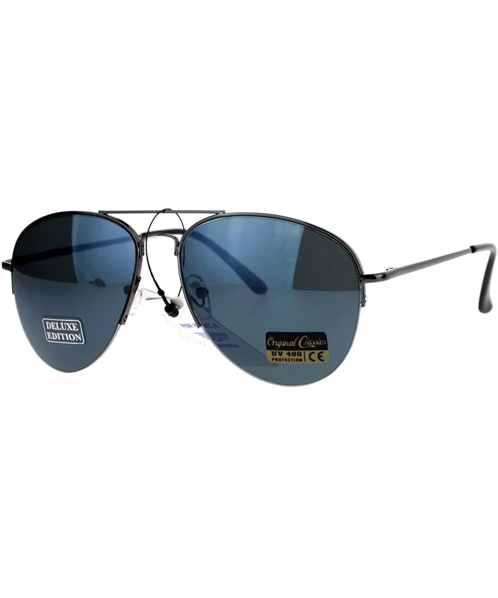 Air Force Aviator Sunglasses Unisex Half Rim Spring Hinge Classic Aviators - Gunmetal - CD1876OT8CU $7.95 Aviator