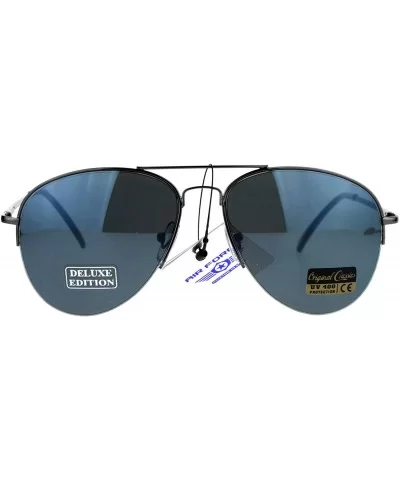 Air Force Aviator Sunglasses Unisex Half Rim Spring Hinge Classic Aviators - Gunmetal - CD1876OT8CU $7.95 Aviator