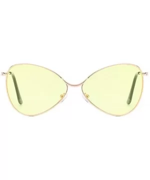 Sunglasses - Metal Mirror Semi-Rimless Frame Polarized Lens Classic - Yellow - C818UC59QY6 $9.31 Rectangular