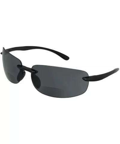 Rimless Lightweight Bifocal Sunglasses B54 - Black Frame-gray Lens - CC188R5I9G6 $11.43 Rimless