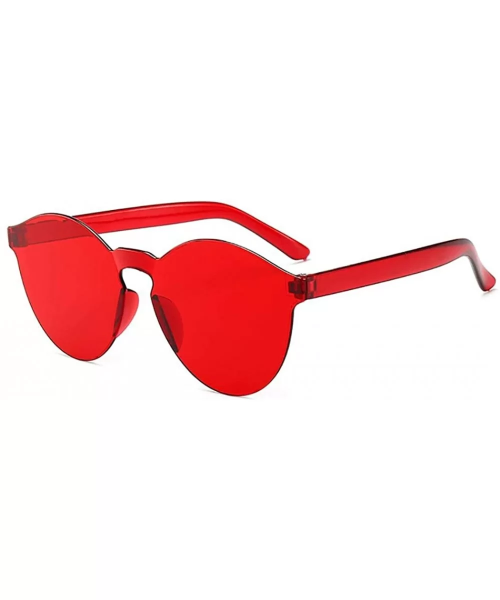 Unisex Fashion Candy Colors Round Outdoor Sunglasses Sunglasses - Red - CE199UM3E5X $5.98 Round