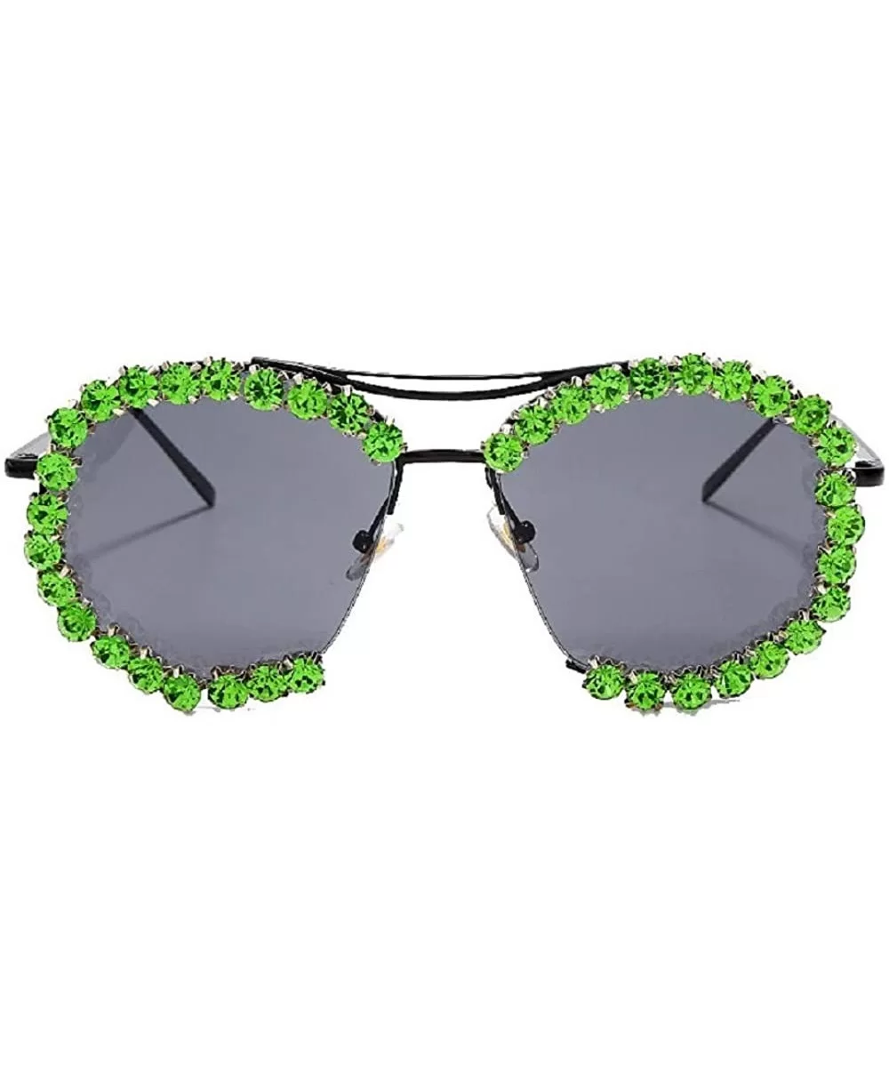 Diamond Sunglasses Rhinestone Glasses Eyewear - C31978QTGQL $17.75 Round