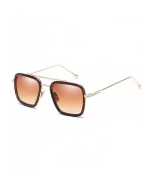 Square Aviator Sunglasses Women Men Metal Frame Classic Retro Sunglasses - Gold Frame/ Tan Gradient Lens - CT18SXXILRW $9.79 ...