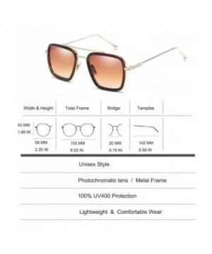 Square Aviator Sunglasses Women Men Metal Frame Classic Retro Sunglasses - Gold Frame/ Tan Gradient Lens - CT18SXXILRW $9.79 ...