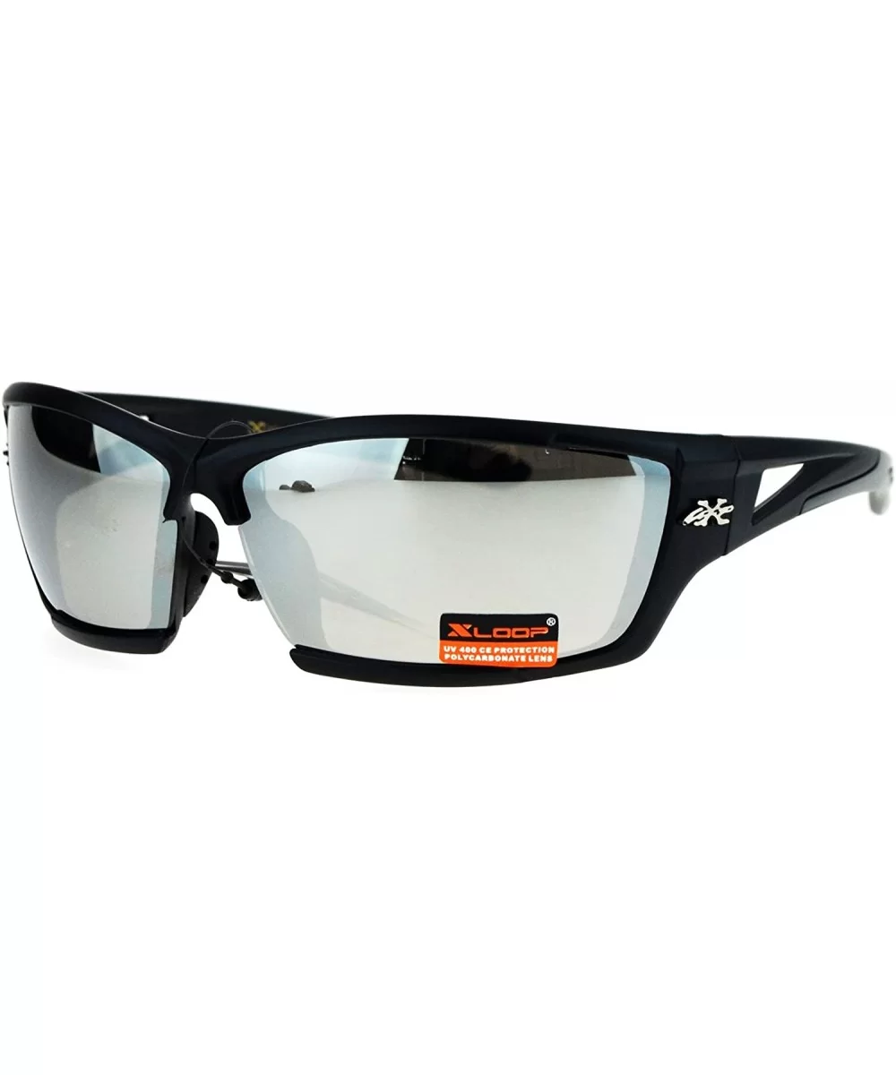 Xloop Mens Sports Sunglasses Wrap Around Rectangular Frame UV 400 - Black Gray - CH1855ZNLE5 $7.68 Sport