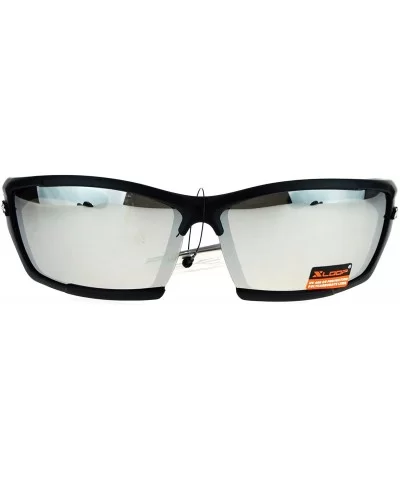 Xloop Mens Sports Sunglasses Wrap Around Rectangular Frame UV 400 - Black Gray - CH1855ZNLE5 $7.68 Sport