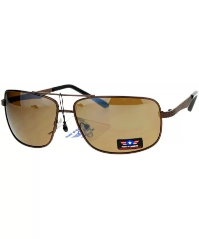 Air Force Mens Sunglasses Rectangular Navigator Metal Frame UV 400 - Brown (Brown) - CG186UTS45Y $9.23 Rectangular