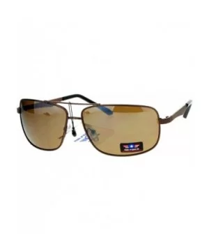 Air Force Mens Sunglasses Rectangular Navigator Metal Frame UV 400 - Brown (Brown) - CG186UTS45Y $9.23 Rectangular