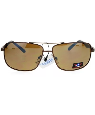 Air Force Mens Sunglasses Rectangular Navigator Metal Frame UV 400 - Brown (Brown) - CG186UTS45Y $9.23 Rectangular