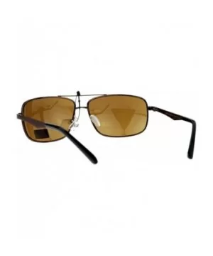 Air Force Mens Sunglasses Rectangular Navigator Metal Frame UV 400 - Brown (Brown) - CG186UTS45Y $9.23 Rectangular