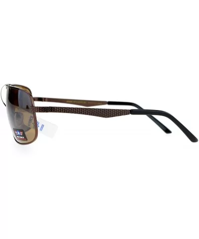 Air Force Mens Sunglasses Rectangular Navigator Metal Frame UV 400 - Brown (Brown) - CG186UTS45Y $9.23 Rectangular