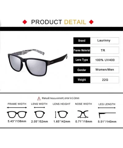 Vintage TR Polarized Sunglasses for men Women Unisex Stylish Square Mirror Lens - Black Frame Silver Len - C5196UG9HSY $11.15...