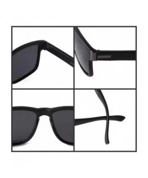 Vintage TR Polarized Sunglasses for men Women Unisex Stylish Square Mirror Lens - Black Frame Silver Len - C5196UG9HSY $11.15...