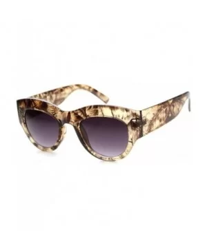 Womens Fashion Transparent Palm Tree Print Bold Chunky Cat Eye Sunglasses 50mm - Light Brown / Lavender - CG124K9G5HZ $5.77 C...