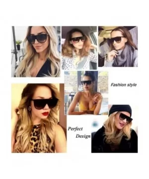 Oversized Sunglasses for Women Men Flat Top Designer Fashion Retro Sunglasses Frame Shades - CC194K39CSA $10.92 Aviator