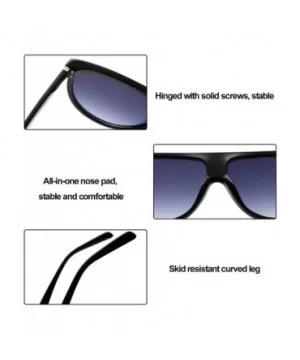 Oversized Sunglasses for Women Men Flat Top Designer Fashion Retro Sunglasses Frame Shades - CC194K39CSA $10.92 Aviator