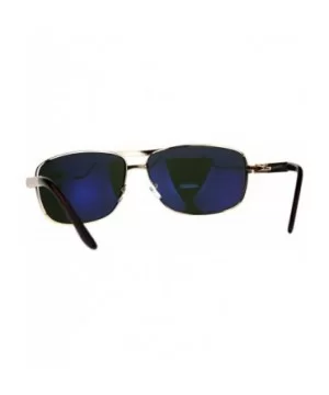 Mens Fashion Sunglasses Metal Oval Rectangular Frame Navigator UV 400 - Gold (Green) - C818DRURIK8 $6.80 Oval