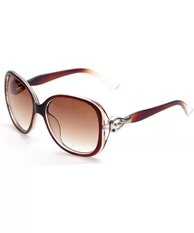 Classic Retro Designer Style Sunglasses for Women Plate Resin UV 400 Protection Sunglasses - Brown - C818SZUG57G $9.07 Oval