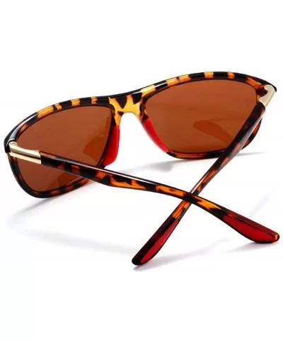 Sport Polarized Sunglasses Rectangular Frame Spectacles For Hunting Fishing Driving K0611 - Brown - CJ18K6W5MKK $9.53 Sport