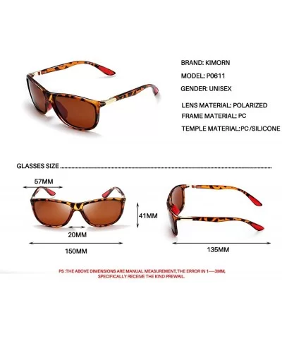 Sport Polarized Sunglasses Rectangular Frame Spectacles For Hunting Fishing Driving K0611 - Brown - CJ18K6W5MKK $9.53 Sport