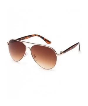 Fashion Aviator Sunglasses - Gold/Tortoise/Brown Lens - C9117P3PV5L $5.05 Aviator