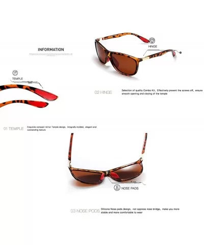 Sport Polarized Sunglasses Rectangular Frame Spectacles For Hunting Fishing Driving K0611 - Brown - CJ18K6W5MKK $9.53 Sport