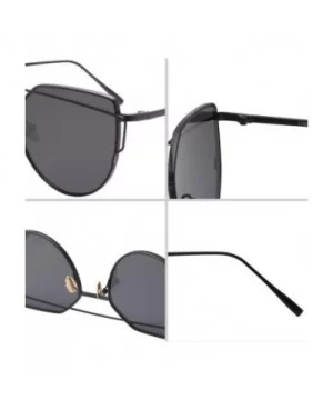 Street Fashion Cat Eye Mirrored Metal Sunglasses for Women 7805 - Bu+gl - CF18Q7Q0QI8 $15.47 Cat Eye