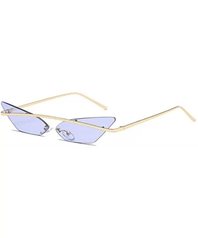 Small Cat Eye Sunglasses Women 2019 Fashion Shades UV400 Single Gold Purple - Gold Purple - C418YZU38K2 $9.44 Aviator