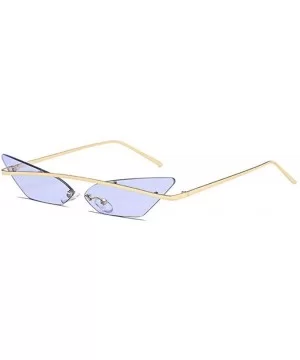 Small Cat Eye Sunglasses Women 2019 Fashion Shades UV400 Single Gold Purple - Gold Purple - C418YZU38K2 $9.44 Aviator