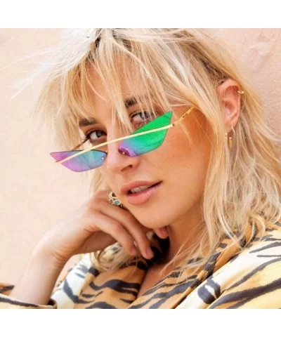 Small Cat Eye Sunglasses Women 2019 Fashion Shades UV400 Single Gold Purple - Gold Purple - C418YZU38K2 $9.44 Aviator