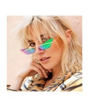 Small Cat Eye Sunglasses Women 2019 Fashion Shades UV400 Single Gold Purple - Gold Purple - C418YZU38K2 $9.44 Aviator