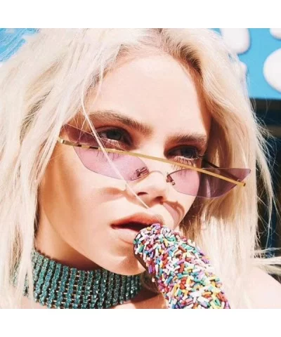 Small Cat Eye Sunglasses Women 2019 Fashion Shades UV400 Single Gold Purple - Gold Purple - C418YZU38K2 $9.44 Aviator