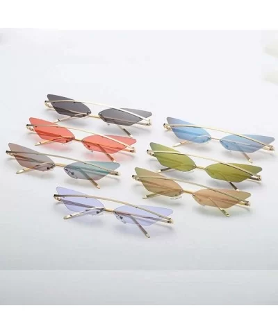 Small Cat Eye Sunglasses Women 2019 Fashion Shades UV400 Single Gold Purple - Gold Purple - C418YZU38K2 $9.44 Aviator