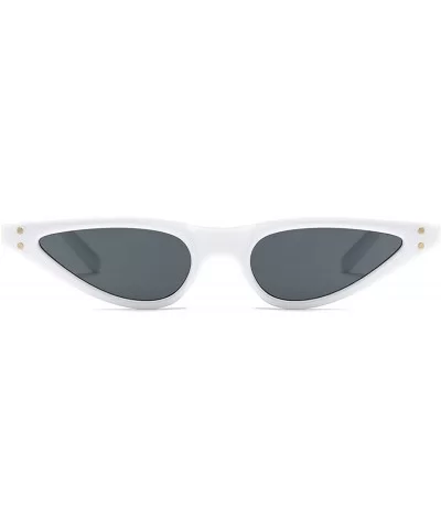 Sunglasses For Women Metal Hinges Small Cat Eye Frame Sun Glasses K0578 - White&black - CY18CEEL6SW $5.97 Cat Eye