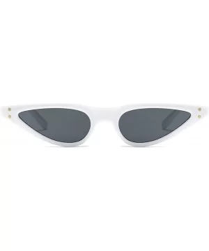 Sunglasses For Women Metal Hinges Small Cat Eye Frame Sun Glasses K0578 - White&black - CY18CEEL6SW $5.97 Cat Eye