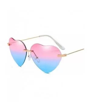 Retro Metal Love Heart Sunglasses Women Vintage Gold Frame Rainbow Lenses Shade Eyewear - 2 - CB18W4EET58 $20.46 Oversized