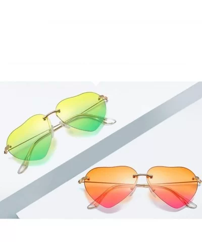 Retro Metal Love Heart Sunglasses Women Vintage Gold Frame Rainbow Lenses Shade Eyewear - 2 - CB18W4EET58 $20.46 Oversized