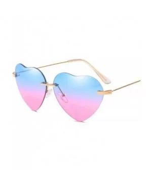 Retro Metal Love Heart Sunglasses Women Vintage Gold Frame Rainbow Lenses Shade Eyewear - 2 - CB18W4EET58 $20.46 Oversized