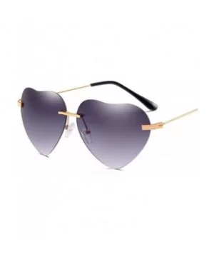 Retro Metal Love Heart Sunglasses Women Vintage Gold Frame Rainbow Lenses Shade Eyewear - 2 - CB18W4EET58 $20.46 Oversized